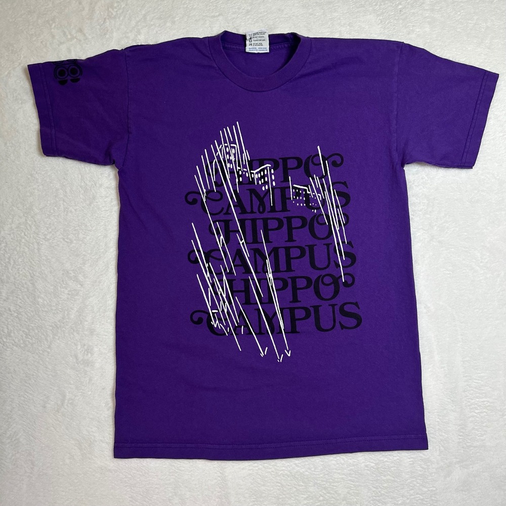 Hippo Campus LP3 Tour T-Shirt Purple Large Bayside Heavy Weight Band Merch 2022